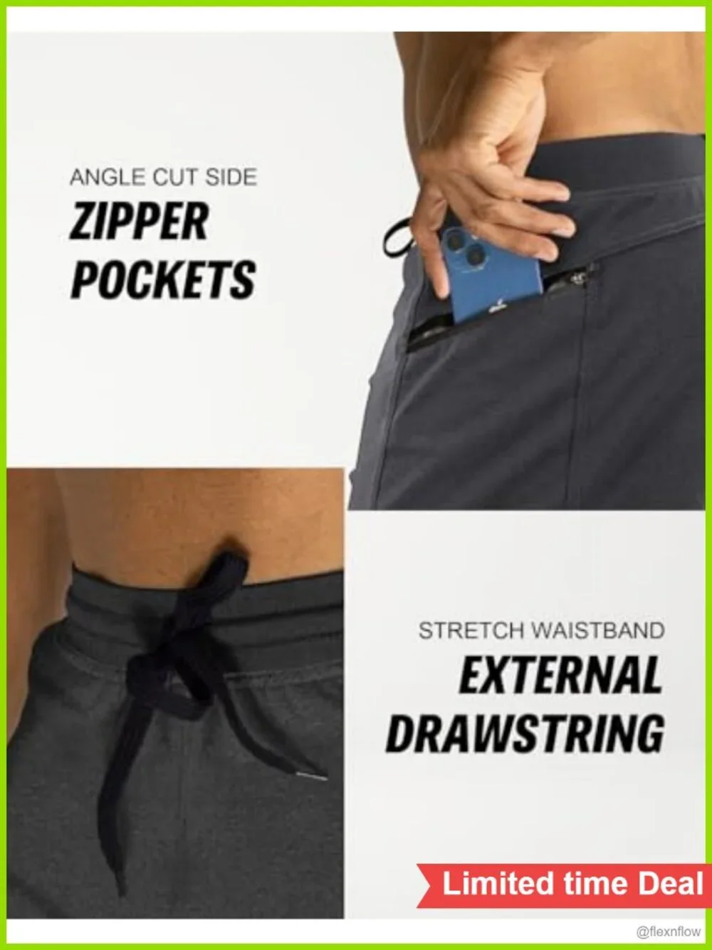 Men's Hyperflex Workout Shorts Gym Training with Pockets Athletic Running 7 inch